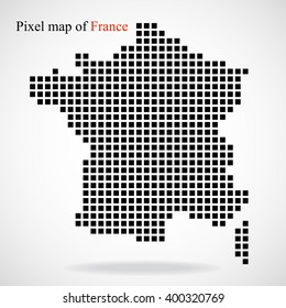 Pixel map of France, vector illustration