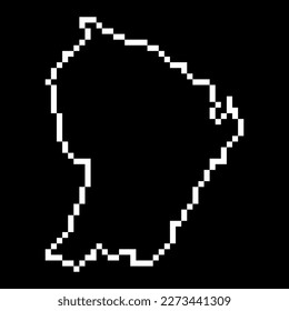 Pixel map of French Guiana. Vector illustration.