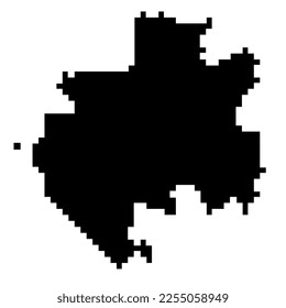 Pixel map of Gabon. Vector illustration.