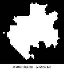 Pixel map of Gabon. Vector illustration.