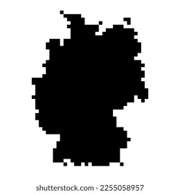 Pixel map of Germany. Vector illustration.