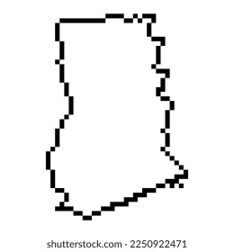 Pixel map of Ghana. Vector illustration.