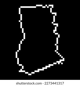 Pixel map of Ghana. Vector illustration.