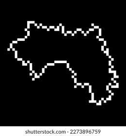 Pixel map of Guinea. Vector illustration.