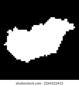 Pixel map of Hungary. Vector illustration.