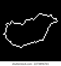 Pixel map of Hungary. Vector illustration.