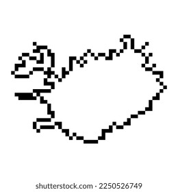 Pixel-Karte von Island. Vektorgrafik.