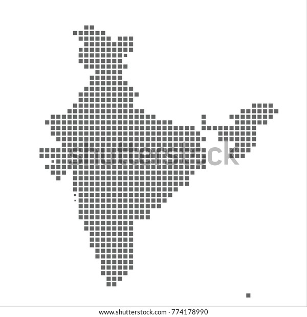 インドのピクセル地図 白い背景にインドのベクター画像ドット地図 ウェブサイトのデザインマップロゴ アプリ Ui 旅行ベクター画像eps10用のインドの マップページシンボル のベクター画像素材 ロイヤリティフリー