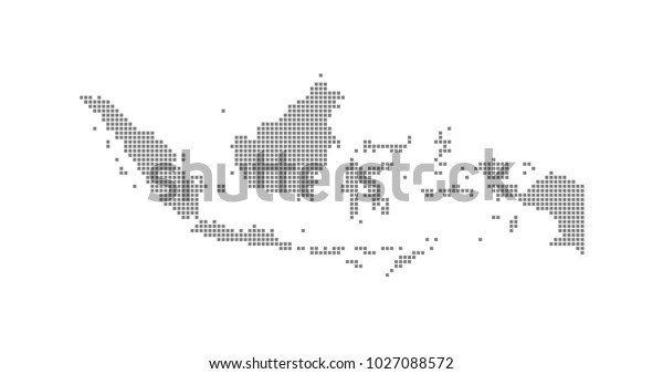 Pixel Map Indonesia Vector Dotted Map Stock Vector (Royalty Free