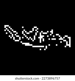 Pixel map of Indonesia. Vector illustration.