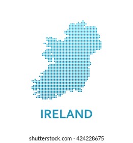 Pixel Map of Ireland, Vector Illustration isolated on white background