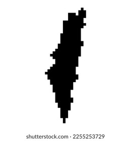 Pixel map of Israel. Vector illustration.
