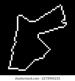 Pixel map of Jordan. Vector illustration.