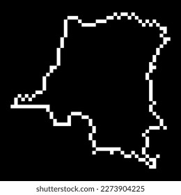 Pixel map of Kinshasa. Vector illustration.