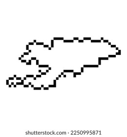 Pixel map of Kyrgyzstan. Vector illustration.