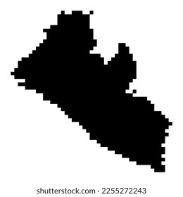 Pixel map of Liberia. Vector illustration.