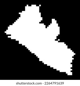 Mapa de Pixel de Liberia. Ilustración vectorial.