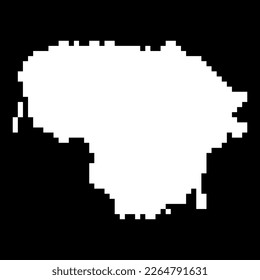 Pixel map of Lithuania. Vector illustration.