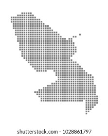 Pixel map of Martinique. Vector dotted map of Martinique isolated on white background. Abstract computer graphic of Martinique map. vector illustration.
