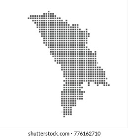 Pixel map of Moldova. Vector dotted map of Moldova isolated on white background. Moldova map page symbol for your web site design map logo, app, ui, Travel vector eps10 