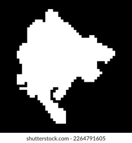 Pixel map of Montenegro. Vector illustration.