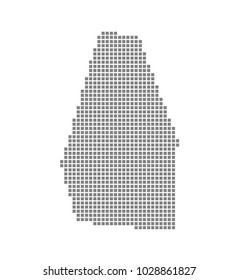 Pixel map of Montserrat. Vector dotted map of Montserrat isolated on white background. Abstract computer graphic of Montserrat map. vector illustration.