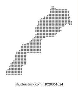 Pixel map of Morocco Western Sahara. Vector dotted map of Morocco Western Sahara isolated on white background. Abstract computer graphic of Morocco Western Sahara map. vector illustration.