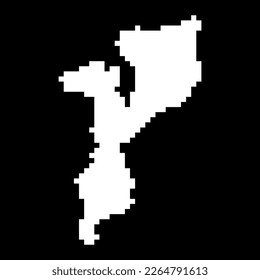 Pixel map of Mozambique. Vector illustration.