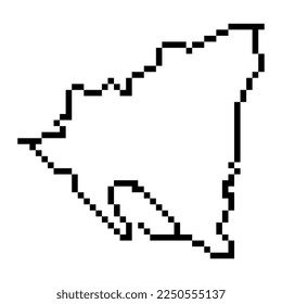 Pixel map of Nicaragua. Vector illustration.
