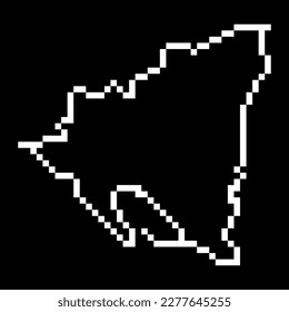 Mapa de píxeles de Nicaragua. Ilustración vectorial.