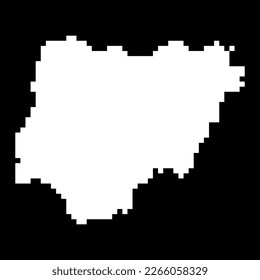 Pixel map of Nigeria. Vector illustration.