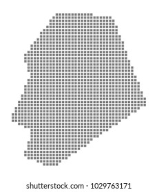 Pixel map of Niue. Vector dotted map of Niue isolated on white background. Abstract computer graphic of Niue map. vector illustration.
