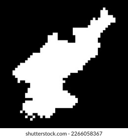 Pixel map of North Korea. Vector illustration.