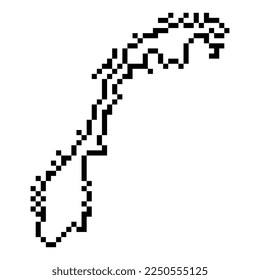 Pixel map of Norway. Vector illustration.