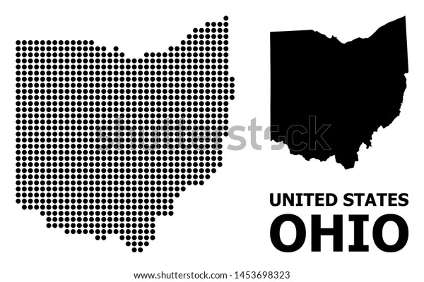 Pixel Map Ohio State Composition Solid Stock Vector (Royalty Free ...