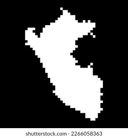 Pixel map of Peru. Vector illustration.