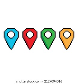 Pixel Map Pointer  - Vector Icon  Sign For 8 Bit Game