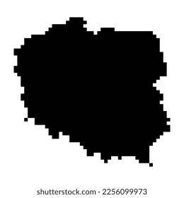 Pixel map of Poland. Vector illustration.