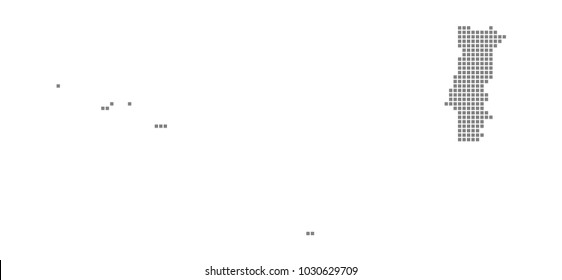Pixel map of Portugal. Vector dotted map of Portugal isolated on white background. Abstract computer graphic of Portugal map. vector illustration.