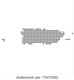 Pixel map of Puerto Rico. Vector dotted map of Puerto Rico isolated on white background. Puerto Rico map page symbol for your web site design map logo, app, ui, Travel vector eps10 