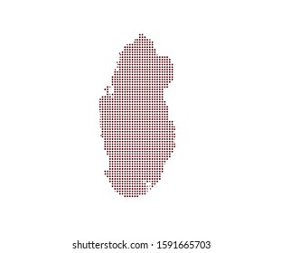 	
Pixel map of Qatar. Vector map of Qatar composition of sphere items on a white background