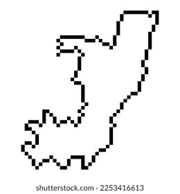 Pixel map of Republic of the Congo. Vector illustration.