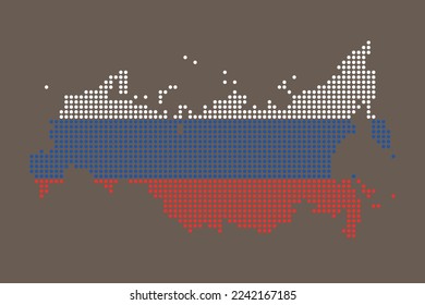 Pixel Map of Russia Illustration