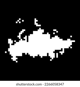 Pixel-Karte von Russland. Vektorgrafik.