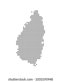 Pixel map of Saint Lucia. Vector dotted map of Saint Lucia isolated on white background. Abstract computer graphic of Saint Lucia map. vector illustration.