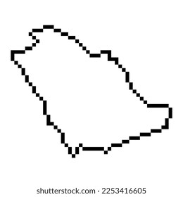 Mapa de píxeles de Arabia Saudita. Ilustración vectorial.