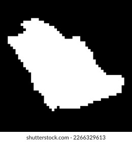 Pixel map of Saudi Arabia. Vector illustration.