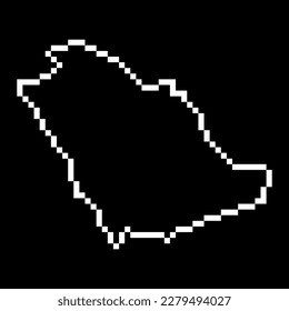 Pixel map of Saudi Arabia. Vector illustration.