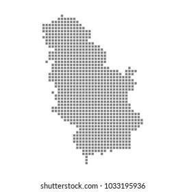 Pixel map of Senegal. Vector dotted map of Senegal isolated on white background. Abstract computer graphic of Senegal map. vector illustration.