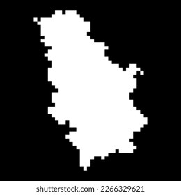 Mapa de píxeles de Serbia. Ilustración vectorial.